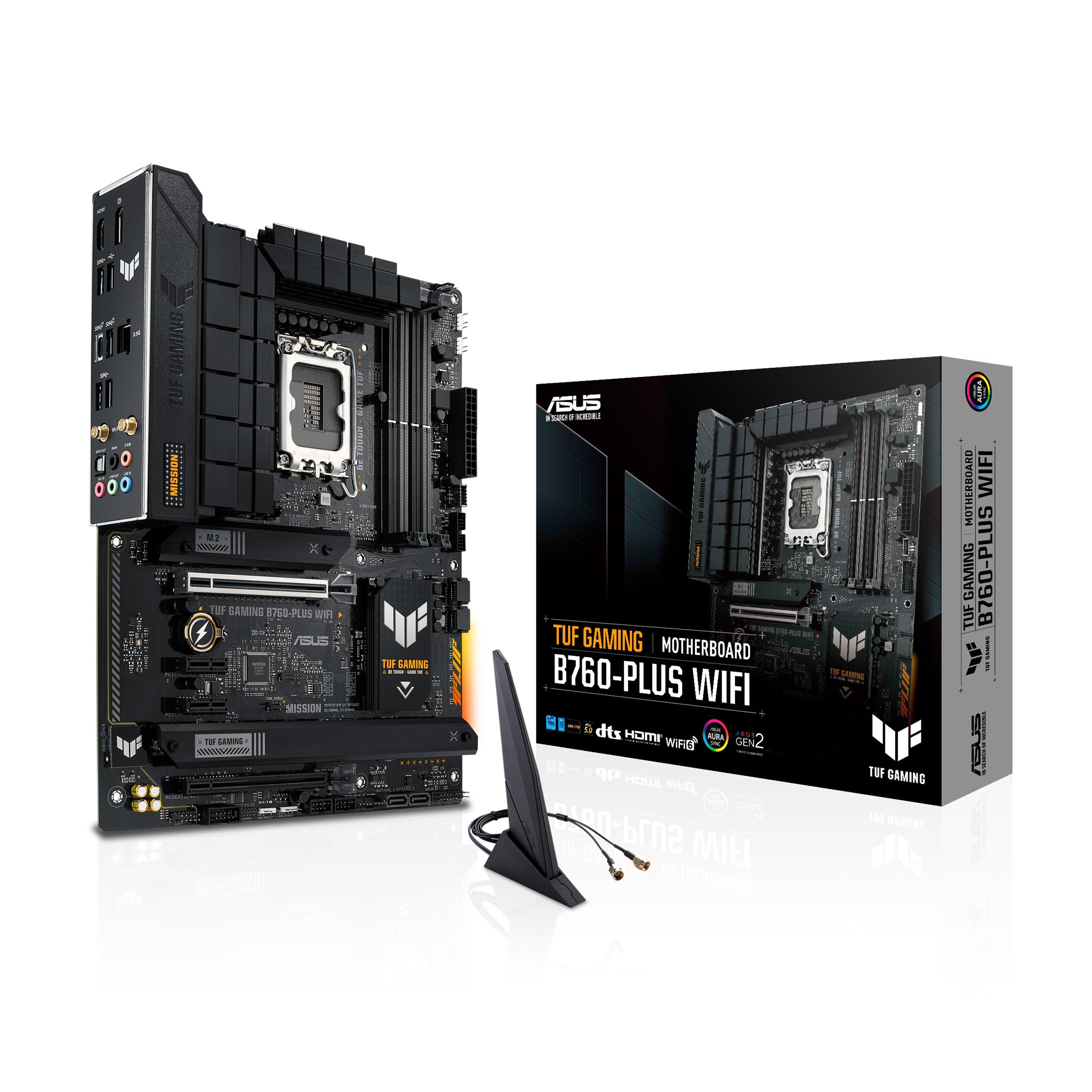 ASUS TUF GAMING B760-PLUS WIFI ATX Motherboard - Intel B760 Chipset, LGA 1700 Socket for 12th/13th/14th Gen Intel Core CPUs | 12+1+1 Power Stages, PCIe 5.0, DDR5 RAM, 3x M.2 Slots, 2.5G LAN, USB 3.2 Type-C, Thunderbolt 4 & USB4 Support | Perfect for Gaming PCs, Workstations & High-Performance Builds