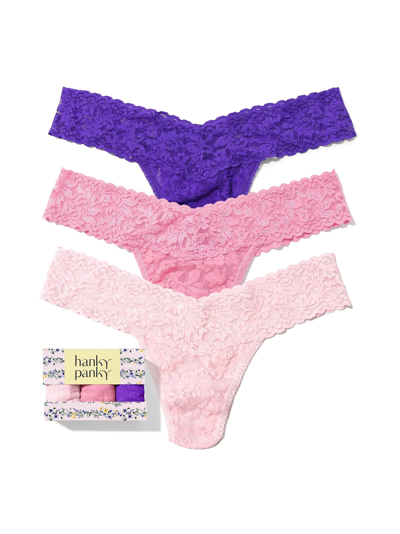 3 Pack Signature Lace® Low Rise Thongs - Soft Breathable Underwear for Women, Seamless Comfort, Everyday Wear - Perfect for Yoga, Workouts & Daily Use