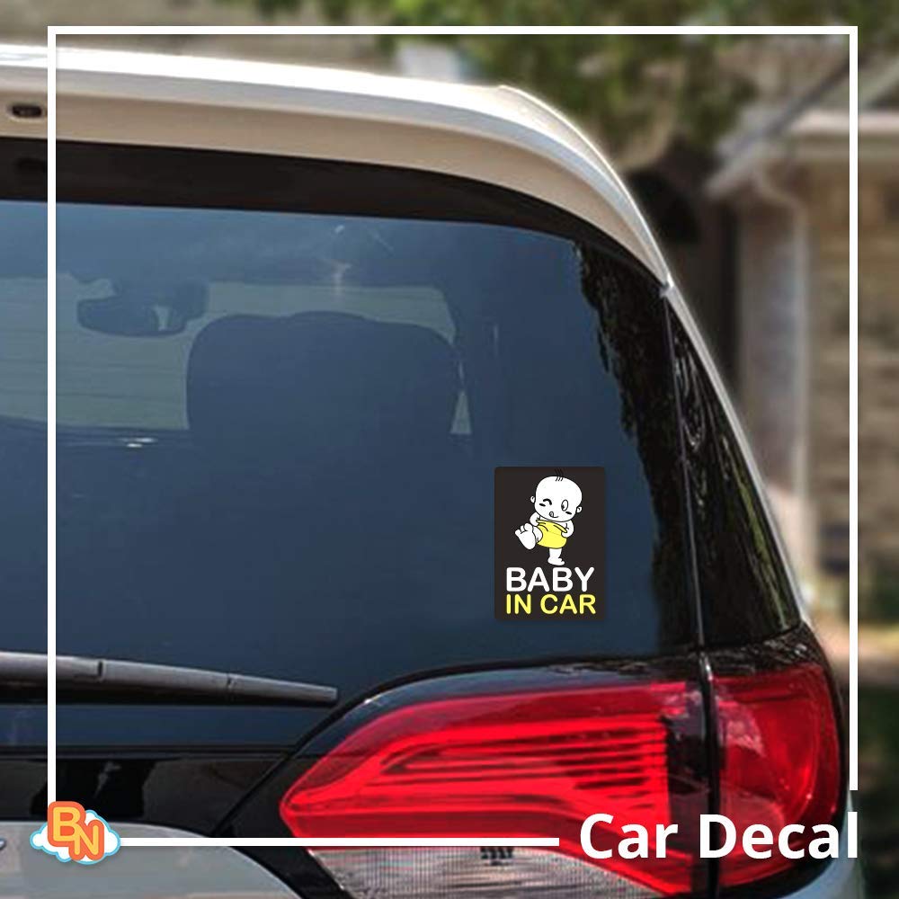 Baby Nimbus Car Decal - Diaper Baby Sticker in Yellow for Nursery & Travel
