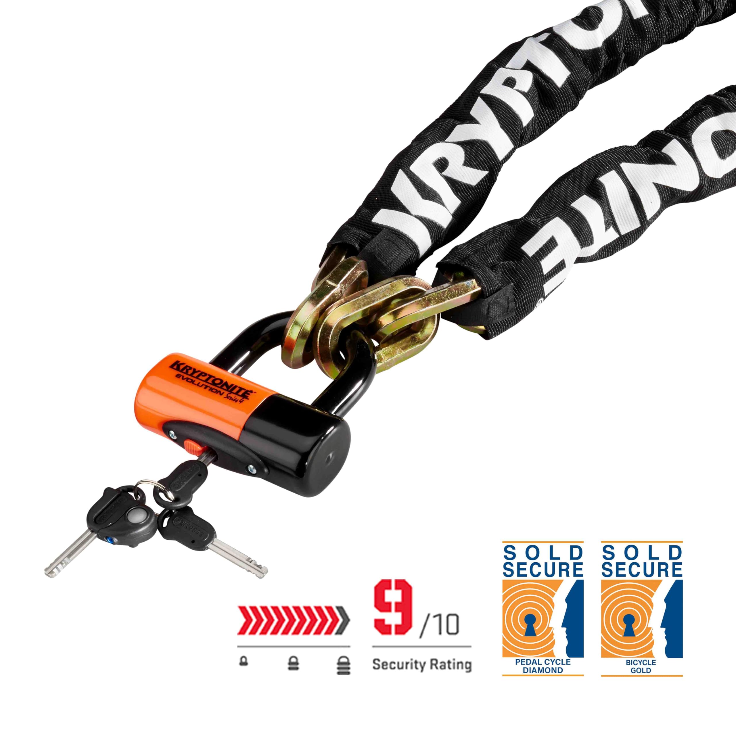 **Kryptonite New York 1210 Heavy Duty Bike Chain Lock – 3.25 Feet Anti-Theft Bicycle Lock with Evolution Disc Lock & Keys – Sold Secure Gold Rated for E-Bikes, Motorcycles, Scooters – Perfect for Urban Commuting & Outdoor Security**