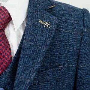 Cavani Carnegi Boys Slim Fit Blue 3-Piece Suit Set for Formal Events, Weddings & School Dances