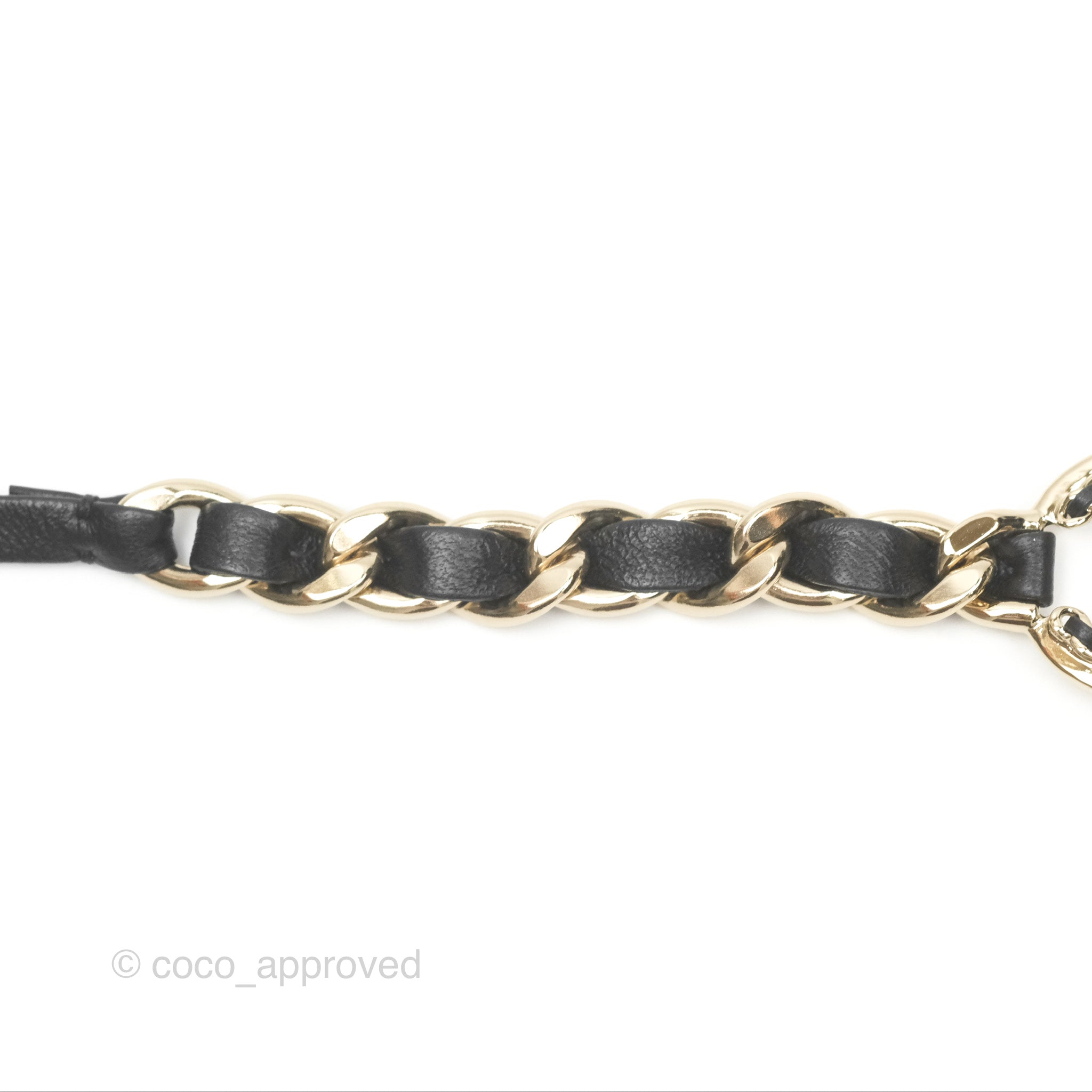 Chanel CC Woven Hair Band & Belt Accessory - Black & Gold Tone 22P Collection | Elegant Hair Accessory & Fashion Belt for Women | Perfect for Parties, Weddings & Everyday Wear