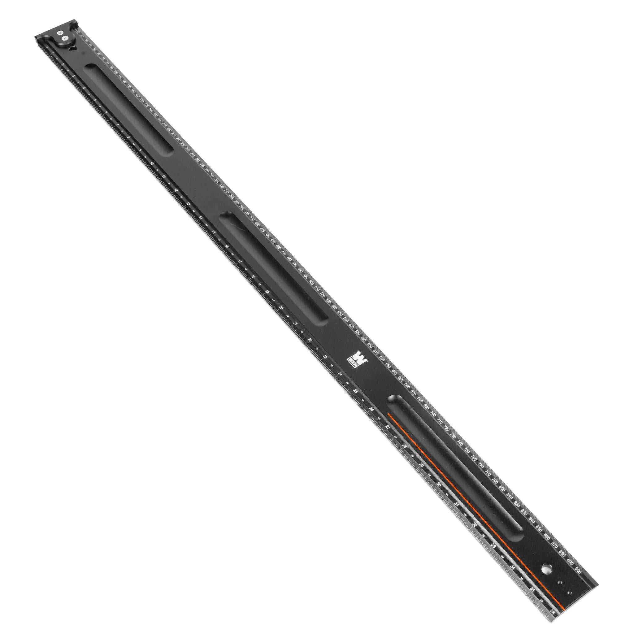 36 Inch Measuring Ruler with Hook Stop - WEN ME836R - Perfect for Woodworking, Sewing & DIY Projects