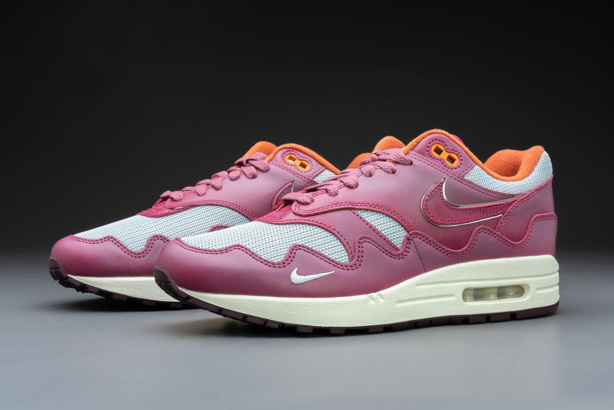 Nike Air Max 1 Patta Waves Rush Maroon Sneakers with Bracelet - DO9549-001 - Men's/Women's Running Shoes for Casual Wear & Street Style Fashion