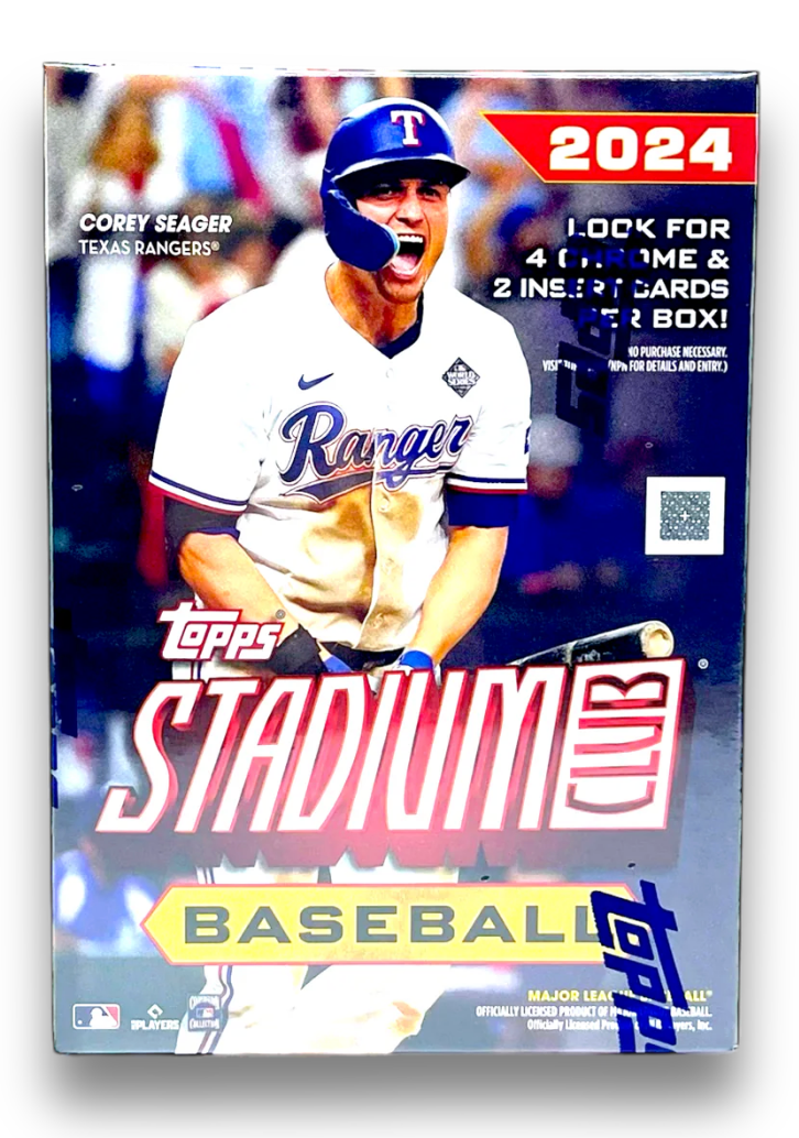 2024 Topps Stadium Club Baseball Blaster Box - 24 Packs with Exclusive Chrome Cards | Collectible Trading Cards for Baseball Fans | Perfect for Sports Memorabilia Collections and Fantasy League Drafts