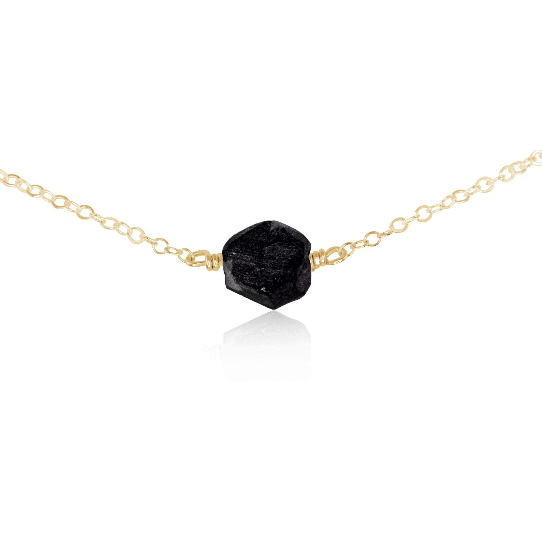 Raw Obsidian Crystal Nugget Choker Necklace - Natural Black Stone Pendant for Women - Perfect for Meditation, Energy Healing & Boho Fashion