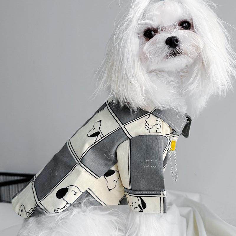 Stylish Hipster Dog Shirt for Small Breeds - Bichon, Bear, Chenerite & DiBomi - Also Fits Cats - Perfect for Pet Fashion & Photo Shoots (Item# 714745596182)