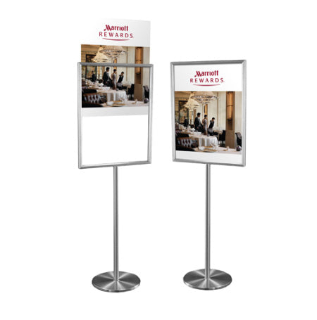 20x20 Deluxe Hospitality Sign Holder Floor Stand - Heavy Duty Metal Frame with Elegant Lift Top for Restaurants, Hotels & Events - Perfect for Menu Displays, Promotions & Directional Signage
