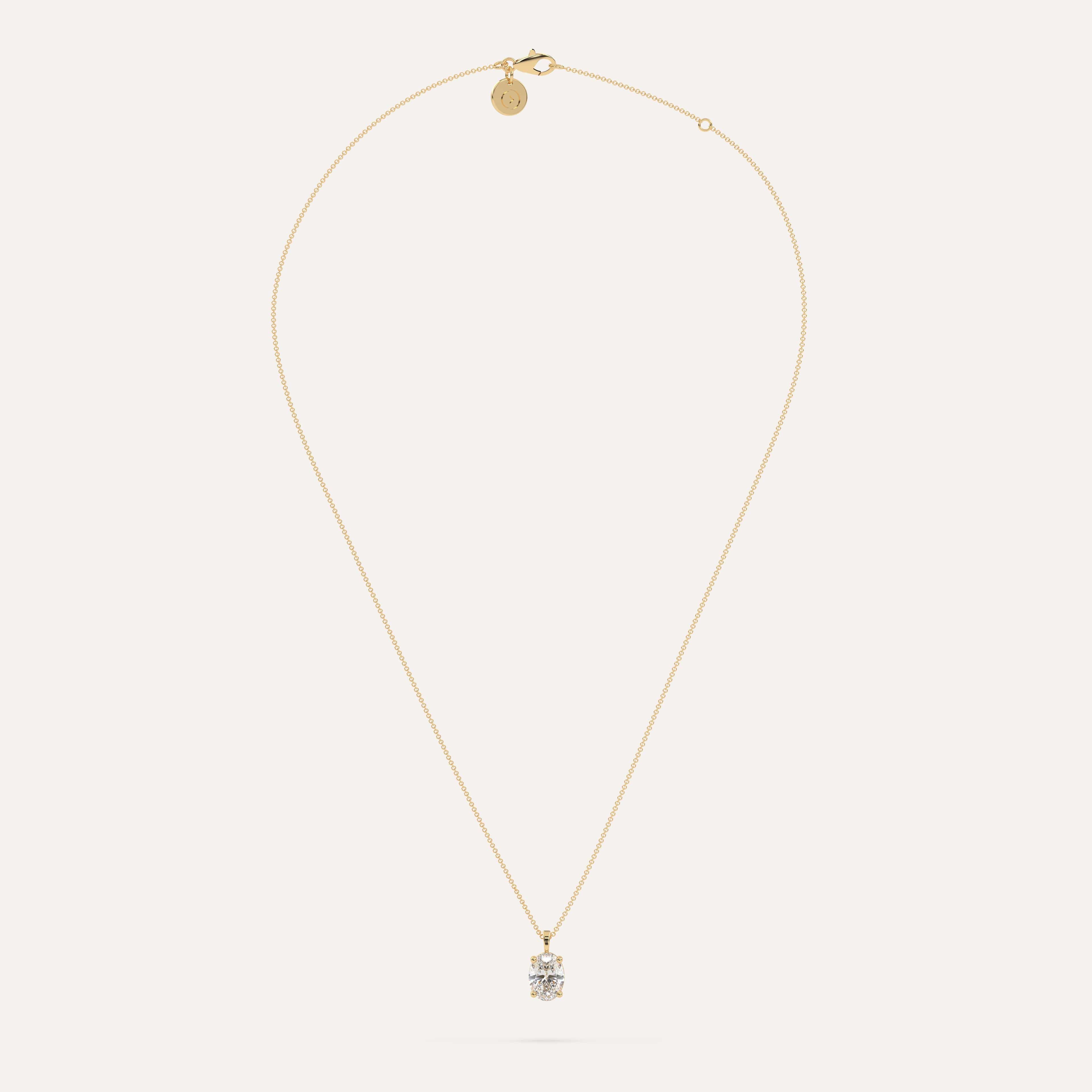 2 Carat Oval Diamond Pendant Necklace for Women - 14K White Gold Solitaire Necklace - Elegant Jewelry Gift for Anniversary, Valentine's Day & Special Occasions