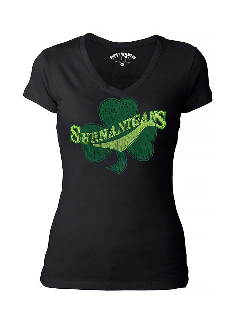Women's Irish Shenanigans Shamrock Clover V-Neck T-Shirt - St. Patrick's Day Outfit & Casual Wear