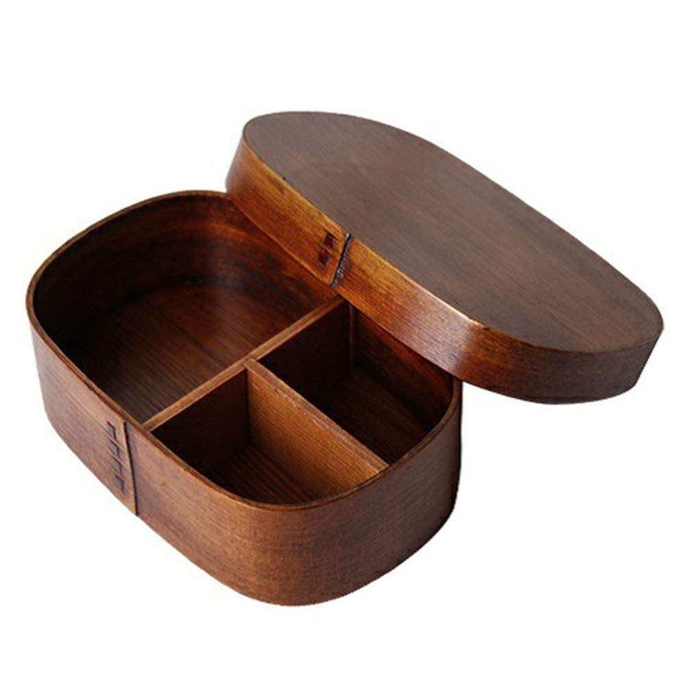 Portable Wooden Lunch Box for Kids - Eco-Friendly Bento Box for School, Picnic & Office - Dark Color Food Container | Perfect for Packing Healthy Meals On-The-Go