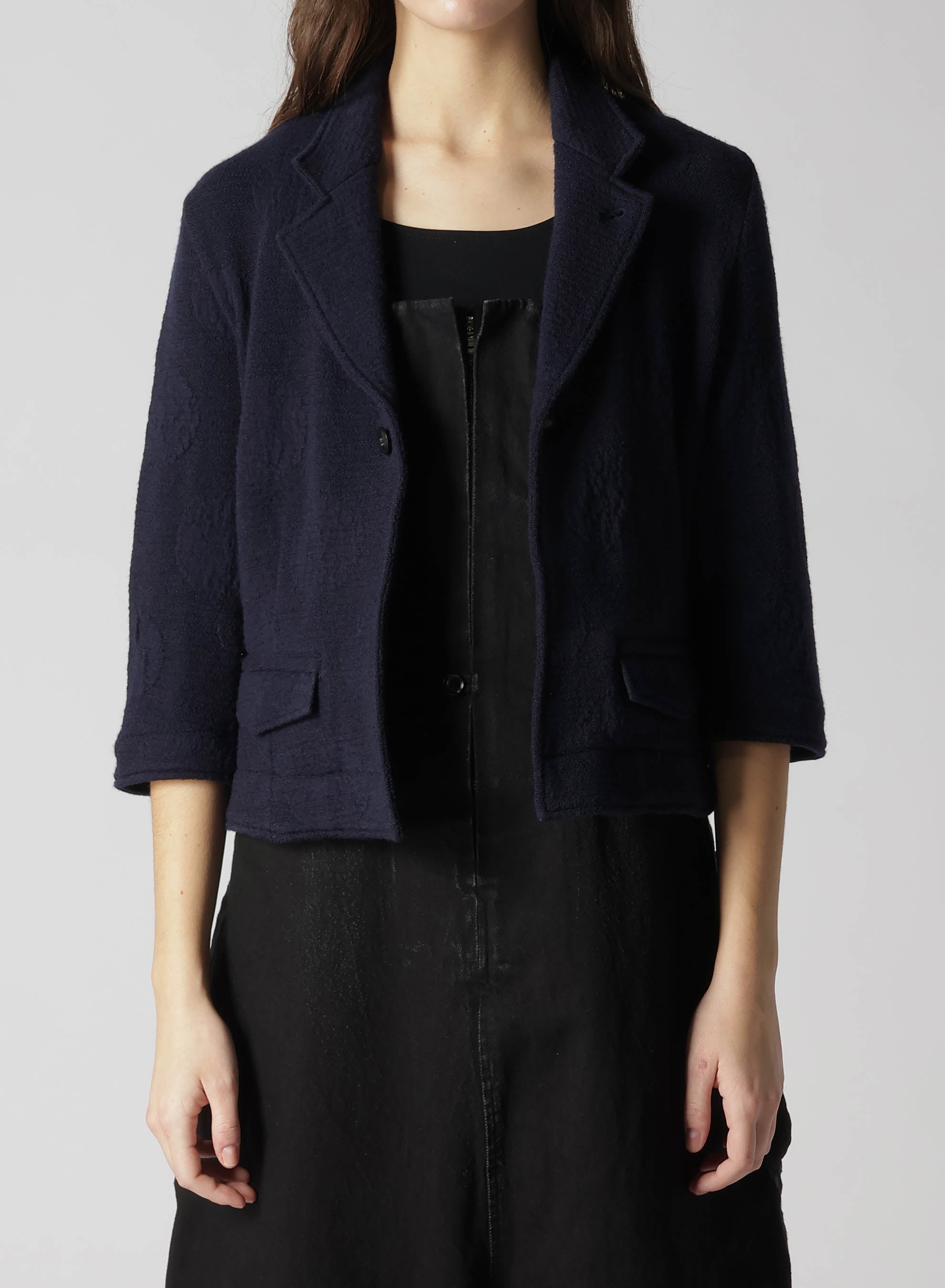 DOTS Jacquard Tailored Short Jacket for Women - Stylish & Elegant Blazer for Office, Party & Casual Wear