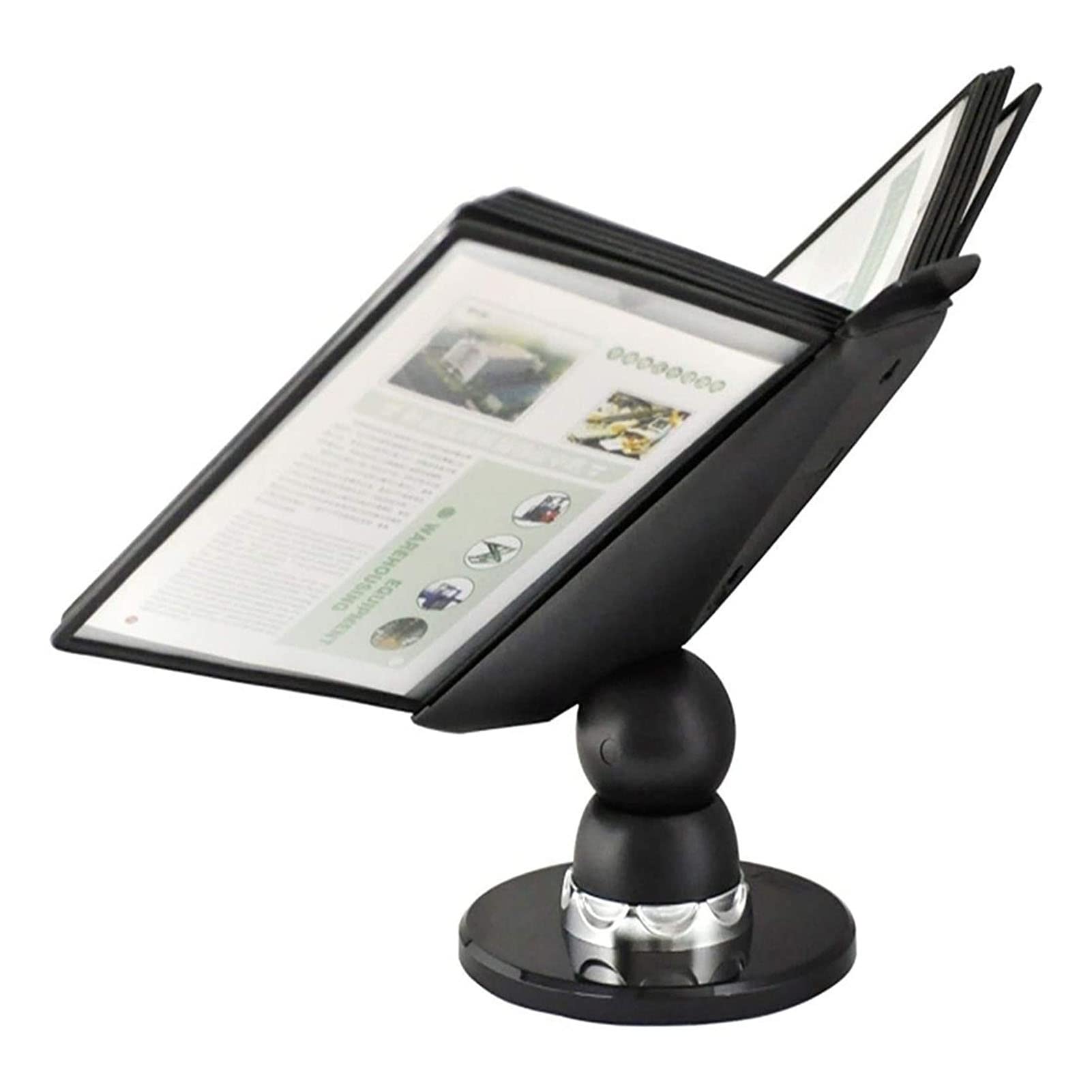 Adjustable 10-Pocket Double-Sided Desktop Catalog Display Rack - File Organizer & Document Holder for Office, Retail, and Home Workspaces - Perfect for Brochures, Menus, Receipts, and Office Paper Organization