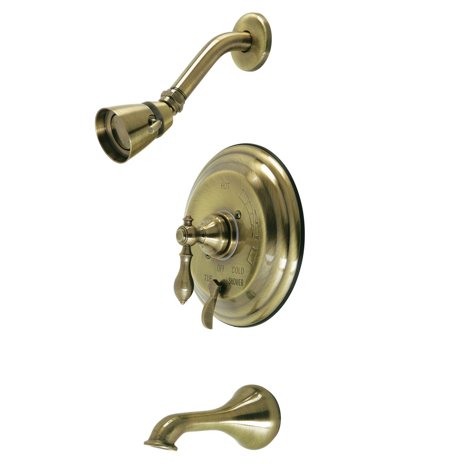 KB36330ACL Single Handle Pressure Balanced Tub and Shower Faucet in Antique Brass - Classic American Design for Bathroom & Shower Installation