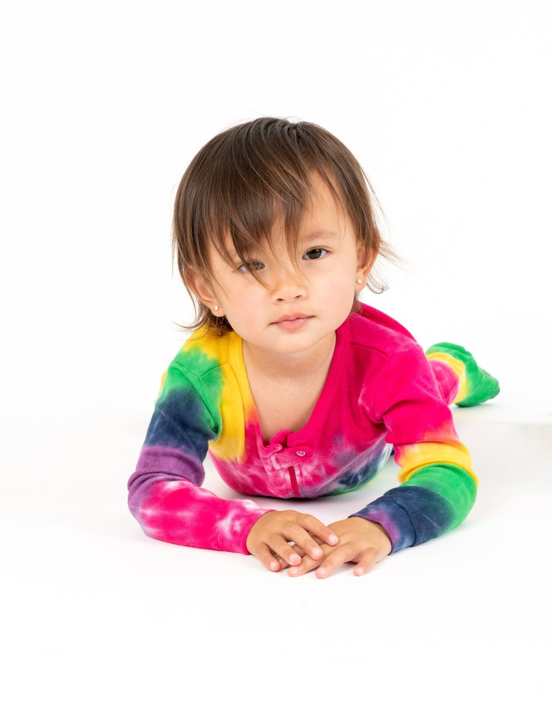 Girl's Tie Dye Footed Pajamas with Swirl Design - Soft & Cozy Sleepwear for Toddlers & Kids - Perfect for Bedtime, Lounging & Winter Nights