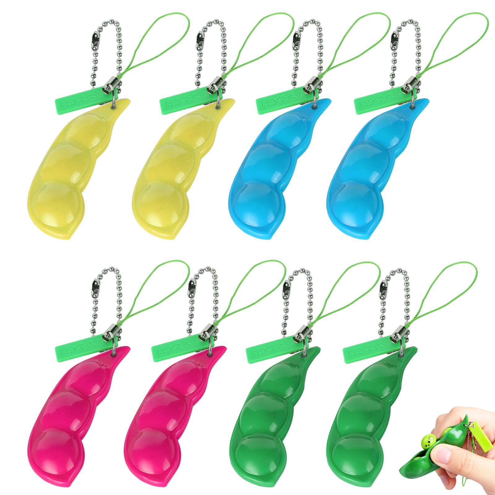 Sensory Fidget Keychain Toy - Pea Pod Stress Reliever for Kids & Adults | Anxiety Relief, ADHD Focus Tool | Perfect for Office, School, Travel & Daily Stress Management