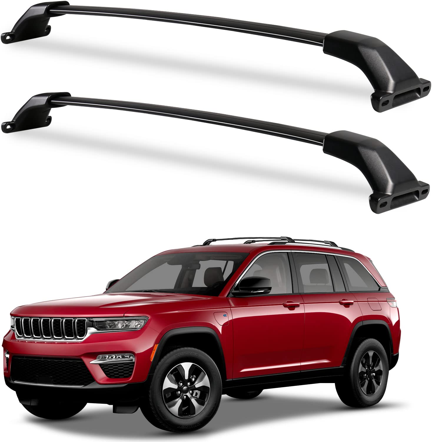 Heavy Duty Aluminum Roof Rack Cross Bars for Jeep Grand Cherokee L 2021-2025 & Grand Cherokee WL 2022-2025 - 220lb Capacity - Perfect for Luggage, Canoe, and Outdoor Adventure Gear