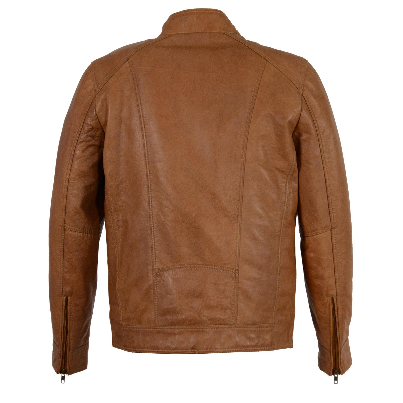Milwaukee Leather Men's Motorcycle Jacket - Genuine Lambskin, Saddle Brown, Stylish & Durable (SFM1860) - Perfect for Riding, Casual Wear & Outdoor Adventures
