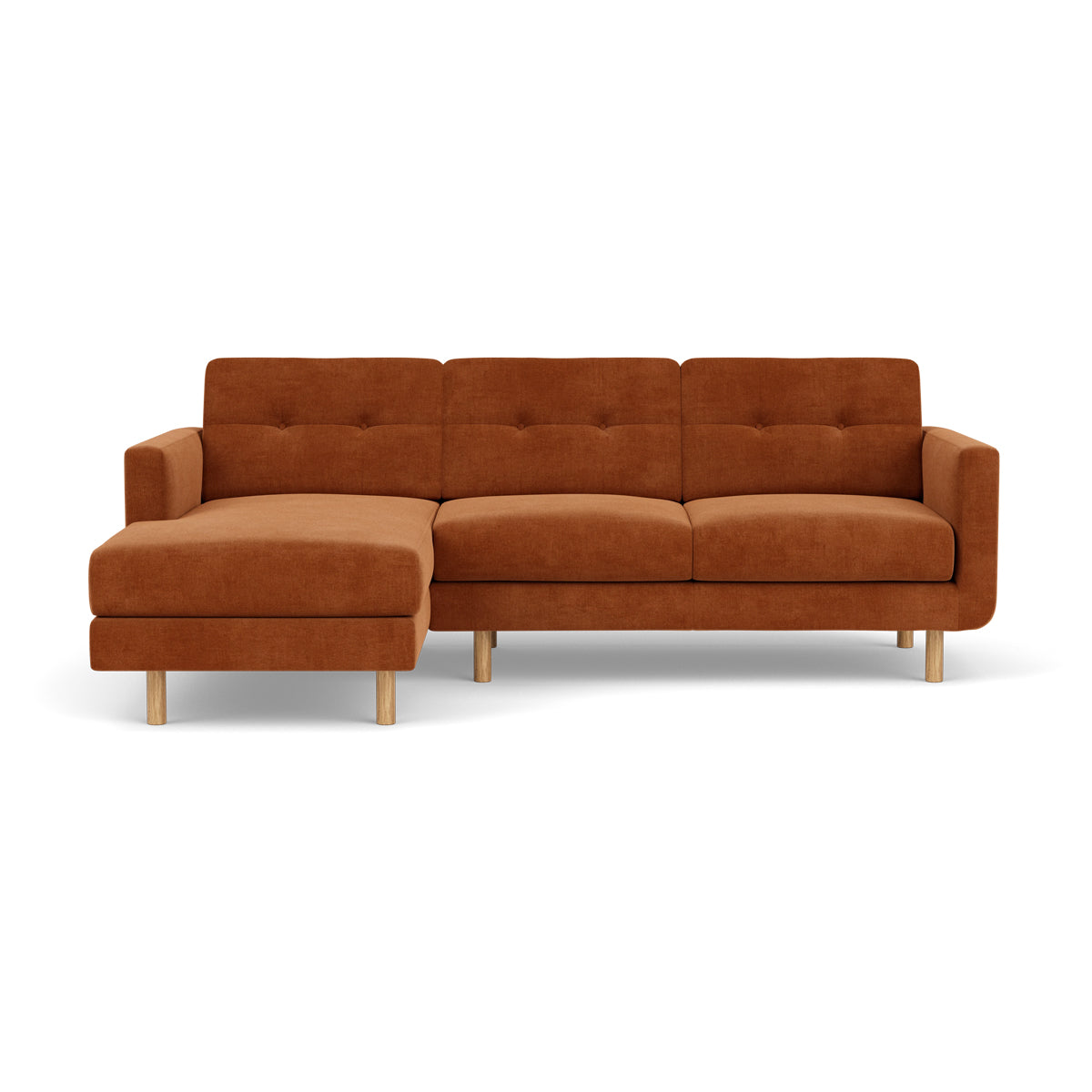 Conrad Fabric Left Chaise Sofa - Modern L-Shaped Sectional Couch with Reversible Chaise Lounge for Living Room, Apartment & Home Theater Comfortable Seating