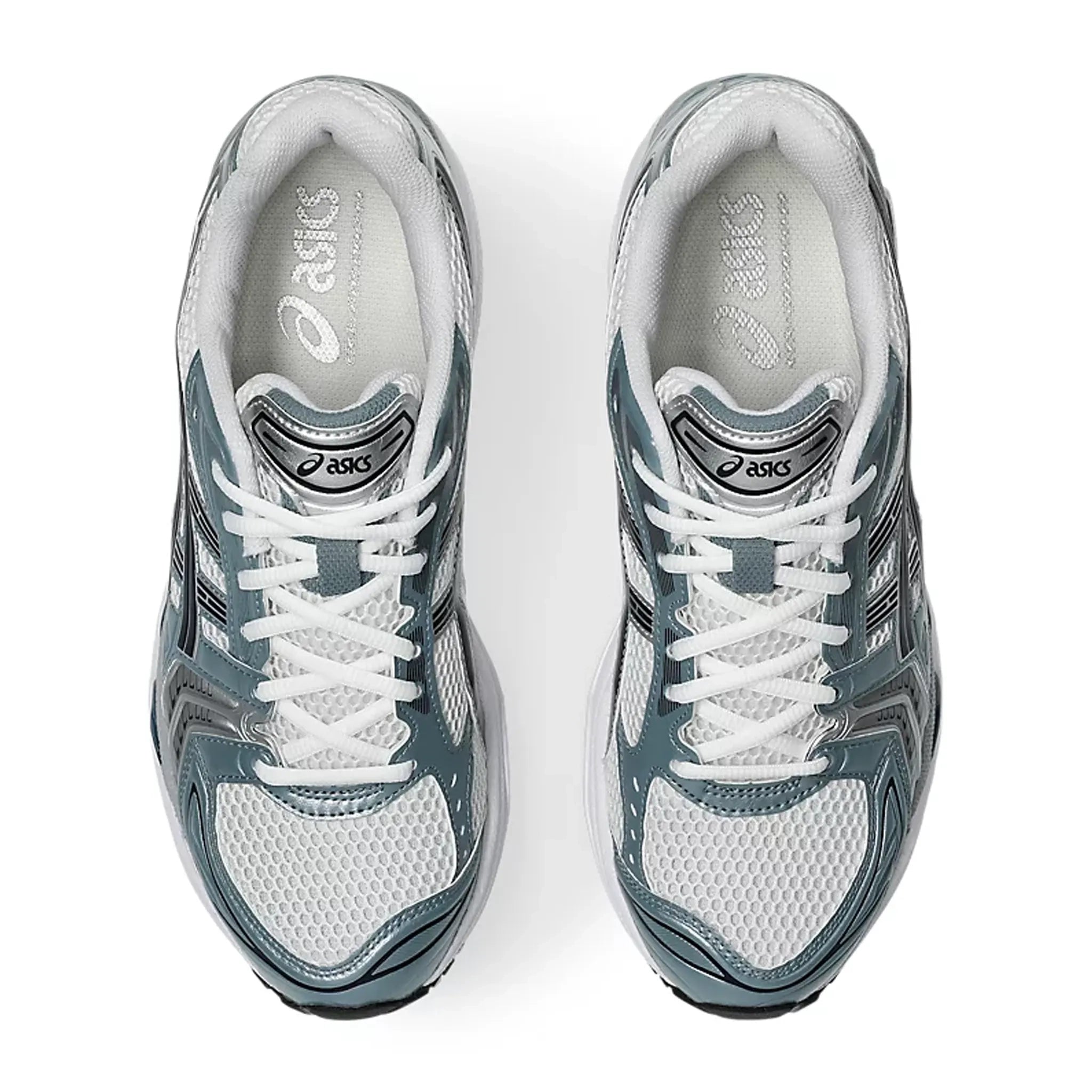 ASICS Gel Kayano 14 Running Shoes for Men - White & Fjord Grey - Lightweight Cushioned Sneakers for Jogging, Gym Workouts & Everyday Wear