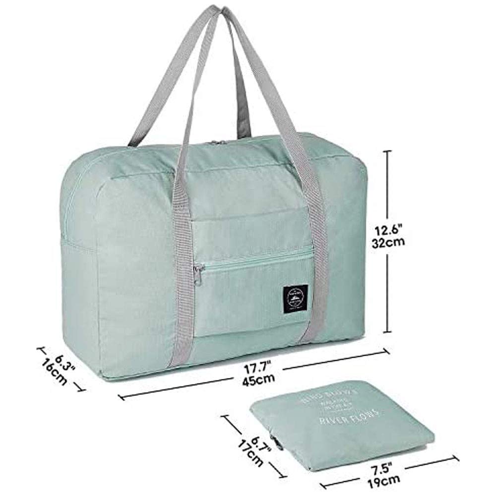 2 Pack Foldable Travel Duffel Bags - Waterproof Carry On Weekender Overnight Bag for Women, Gym Tote with Toiletry Pouch - Perfect for Hospital Visits, Weekend Getaways & Workout Sessions