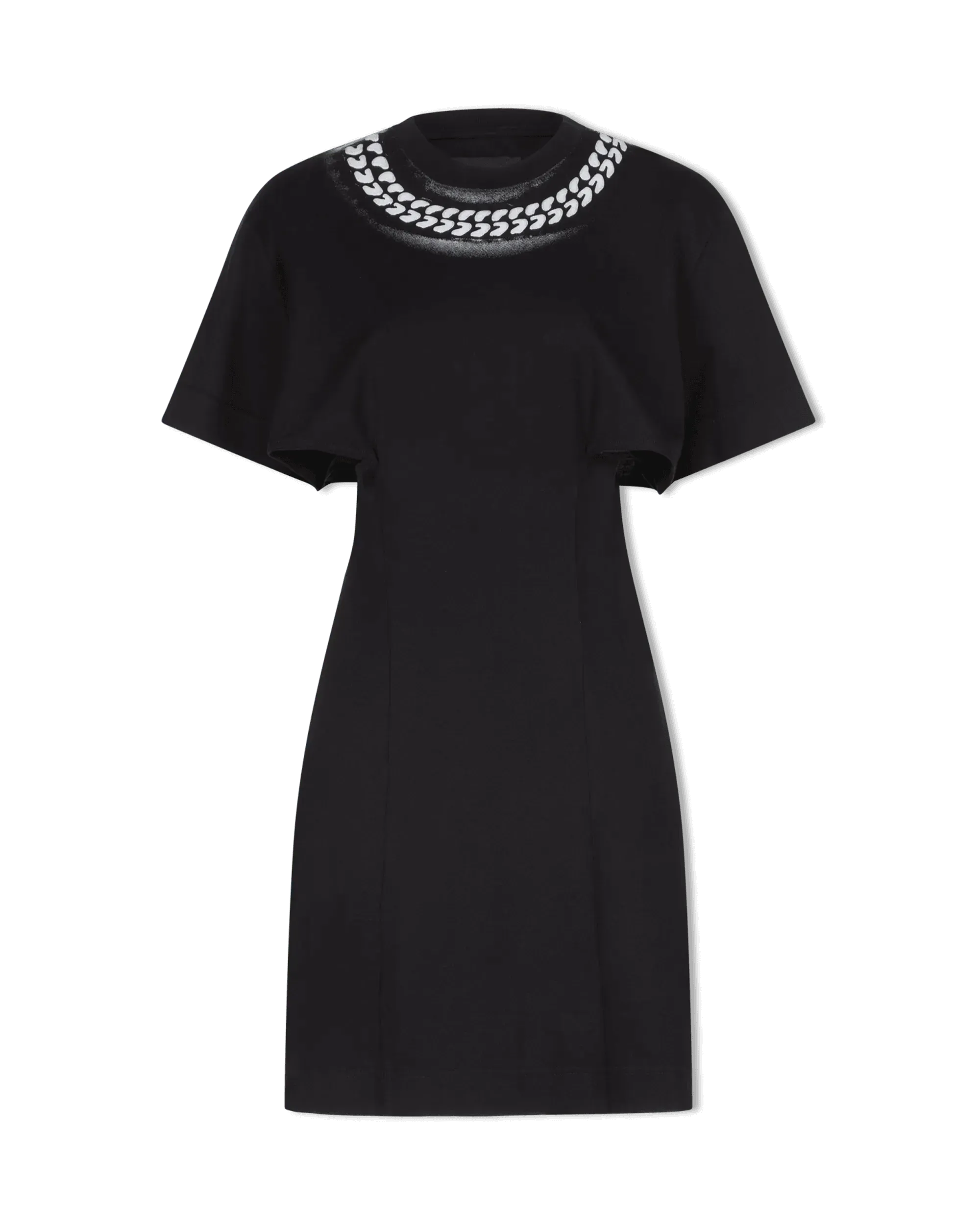 Elegant Black Chain Detail Debossed Sprayed Dress for Women | Perfect for Evening Parties, Date Nights & Special Occasions
