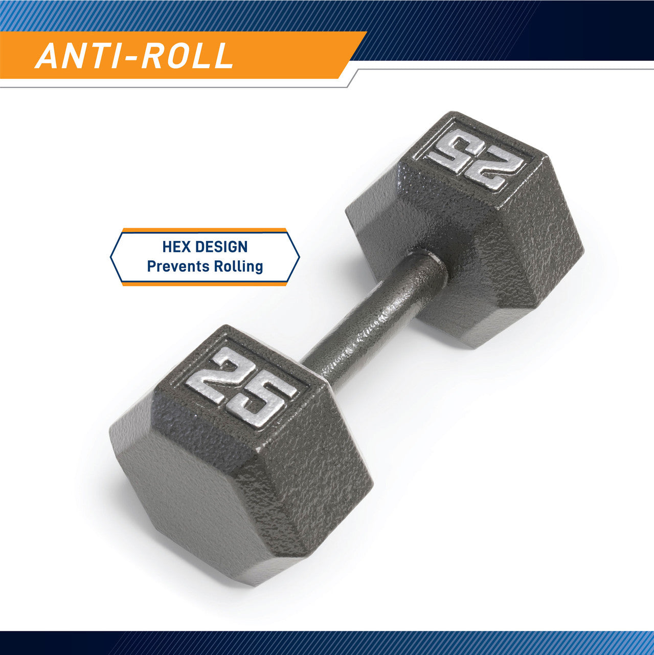 Marcy 25lb Hex Dumbbell Set - Premium Cast Iron Weight for Home Gym & Strength Training | Perfect for CrossFit, HIIT & Muscle Building Workouts