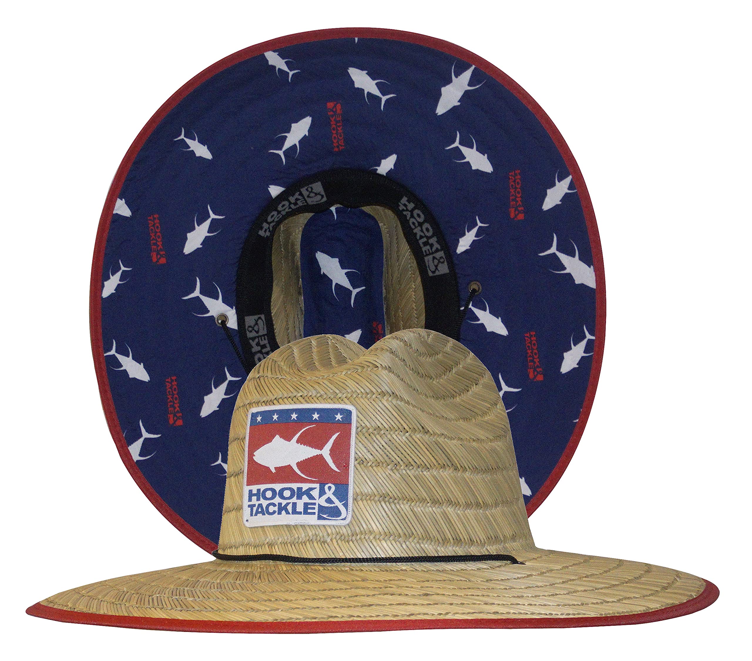 Premium Hook & Tackle White Tuna Lifeguard Stretch Straw Hat - Breathable Sun Protection for Fishing, Beach & Outdoor Activities