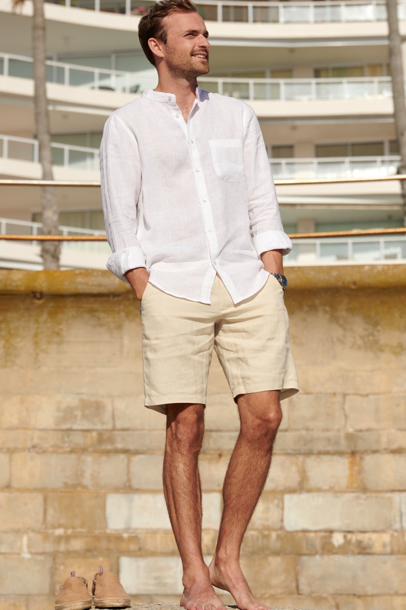 Premium Men's Nehru Collar Linen Shirt - Breathable White Summer Shirt for Casual Wear & Formal Occasions | Office, Wedding & Vacation Outfit