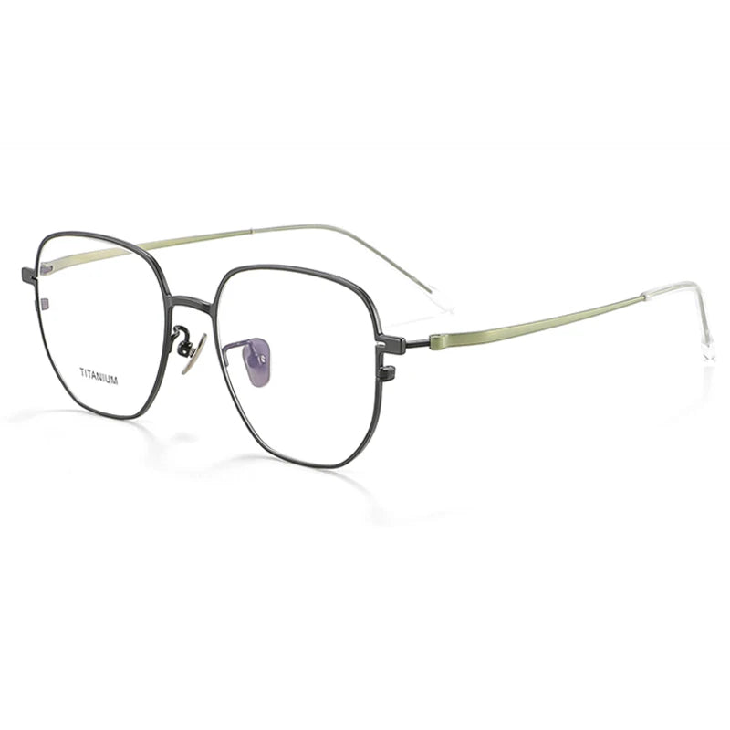 Aror Unisex Full Rim Polygon Square Titanium Eyeglasses 47813 - Lightweight Durable Frame for Work, Reading & Fashion | Trendy Square Glasses for Men & Women