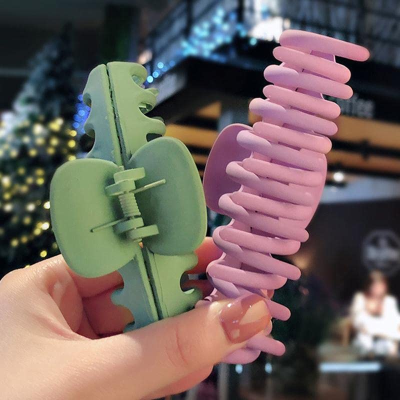FAVELA Korean Style Hair Claw Clips for Women - Acrylic Butterfly Hair Clips, Non-Slip Hair Pins for Women & Girls (2-Pack) - Perfect for Ponytails, Buns & Everyday Hairstyles