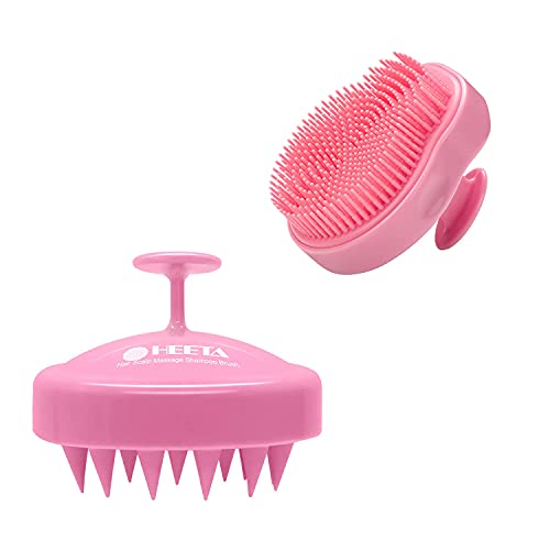 HEETA Silicone Hair & Body Shampoo Brush - Scalp Massager for Wet & Dry Use - Perfect for Shower, Bath & Spa Relaxation
