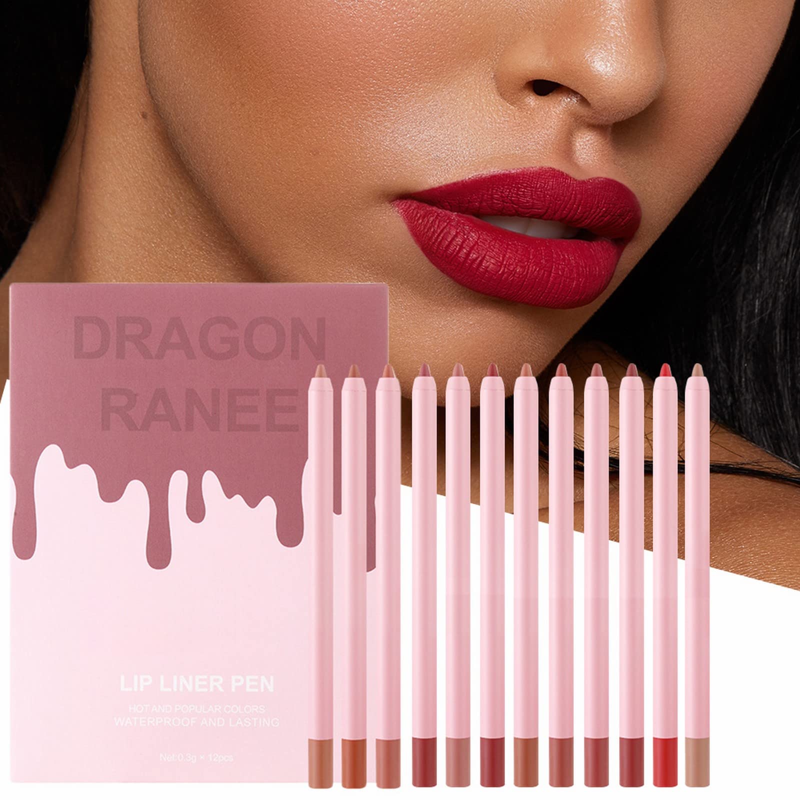 Vice Cosmetics 12PC Waterproof Lip Liner Set - Long Lasting, Non-Fading Lipstick Pencil for Daily Use, Work, Party & Winter Makeup | Perfect for Travel & Special Occasions
