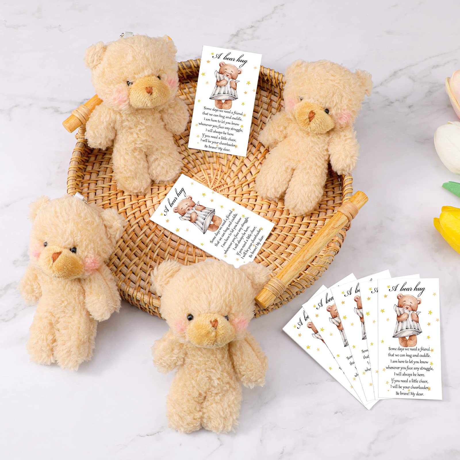 36 Sets Mini Plush Bears Bulk - Tiny Stuffed Animals with Sleeping Bags & Gift Cards - Cute Party Favors for Birthday, Back to School, Baby Shower - Perfect for Gifts, Decorations and Surprise Bags
