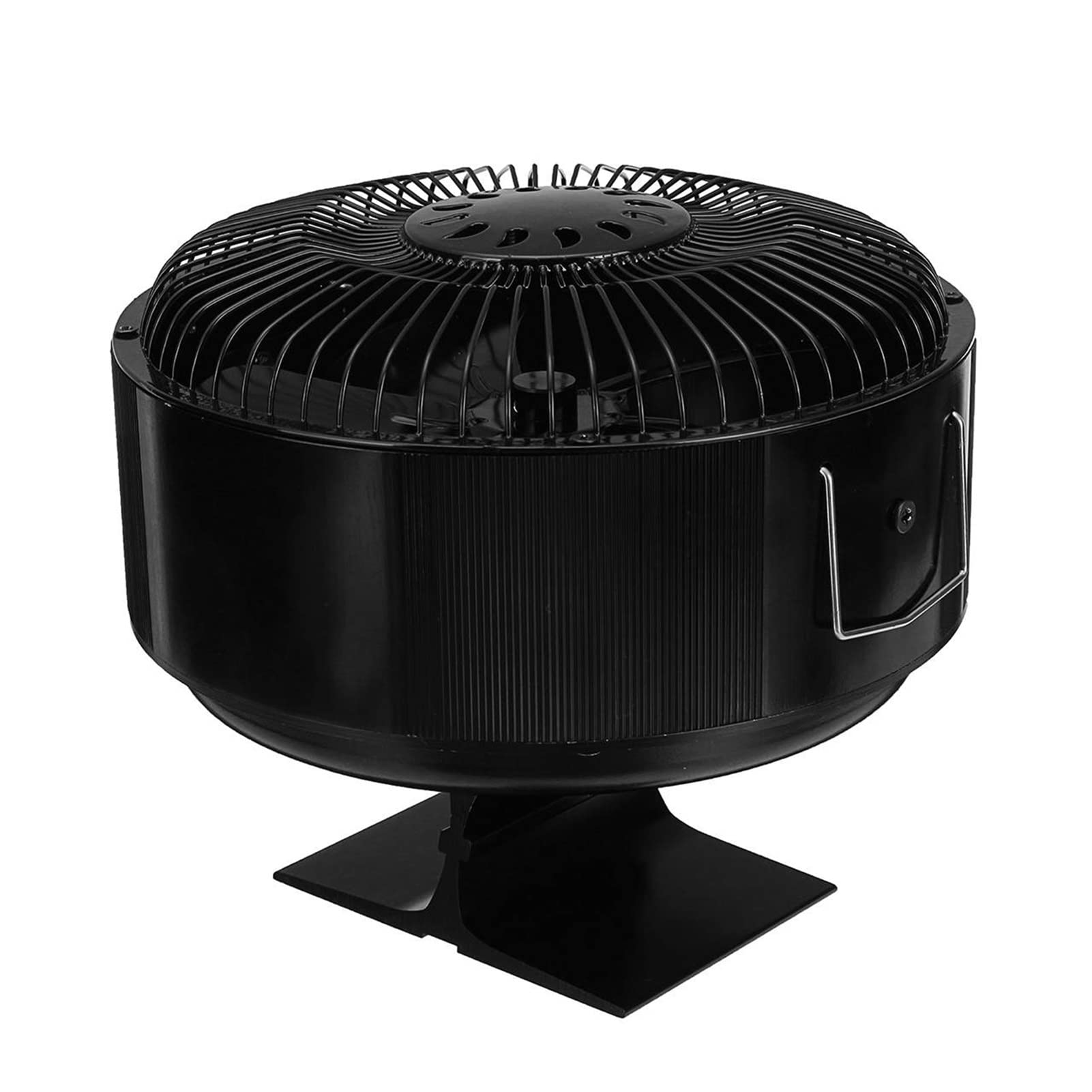 5-Blade Black Heat Powered Stove Fan - Silent Wood Burner Fireplace Fan for Efficient Heat Distribution | Free-Standing Home Heating Accessory for Fireplace, Wood Stove & Cabin Heating