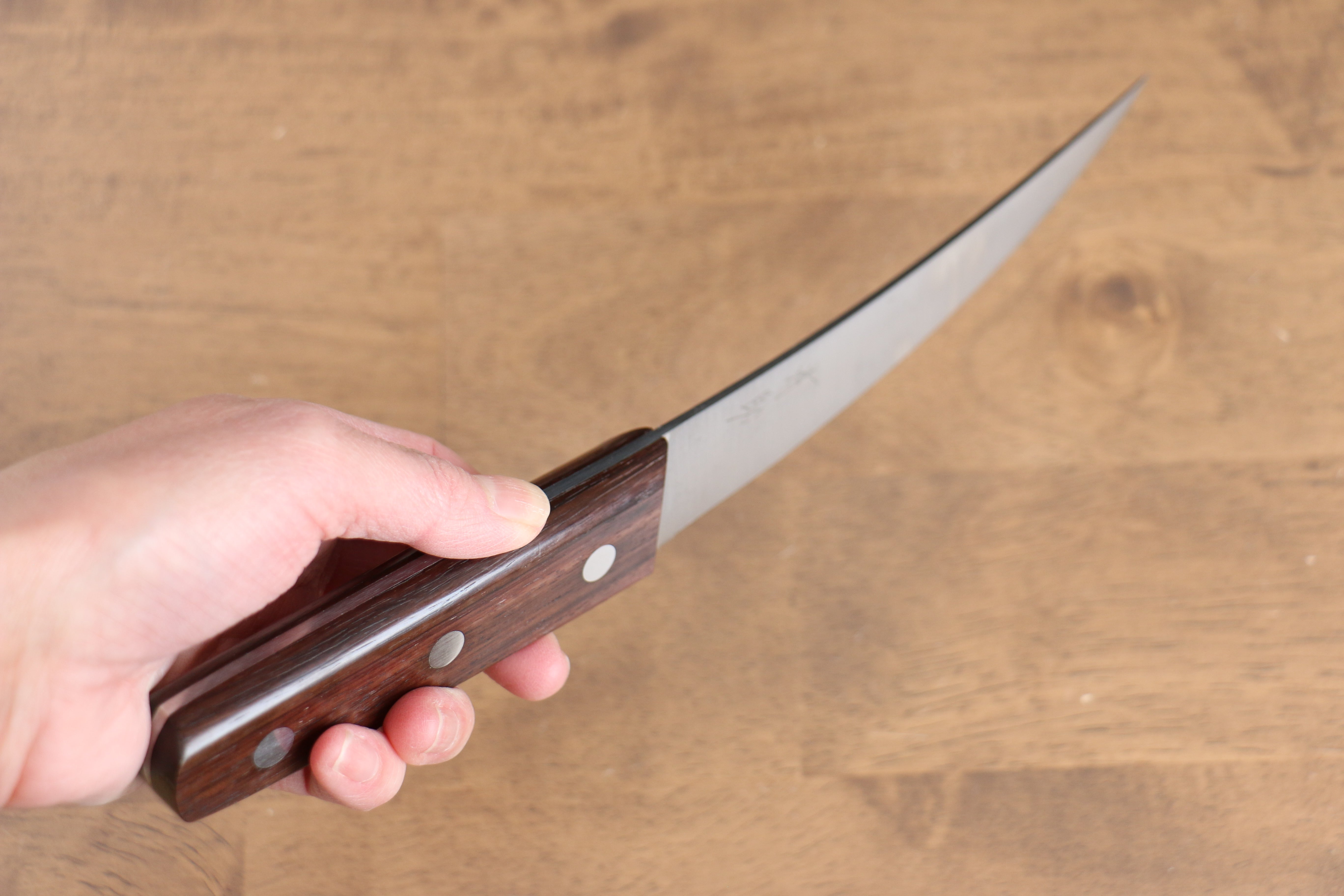 Premium Japanese Steel Butcher Knife 150mm - Handcrafted Shitan Handle - Professional Chef Knife for Meat Cutting, Sushi & Kitchen Use