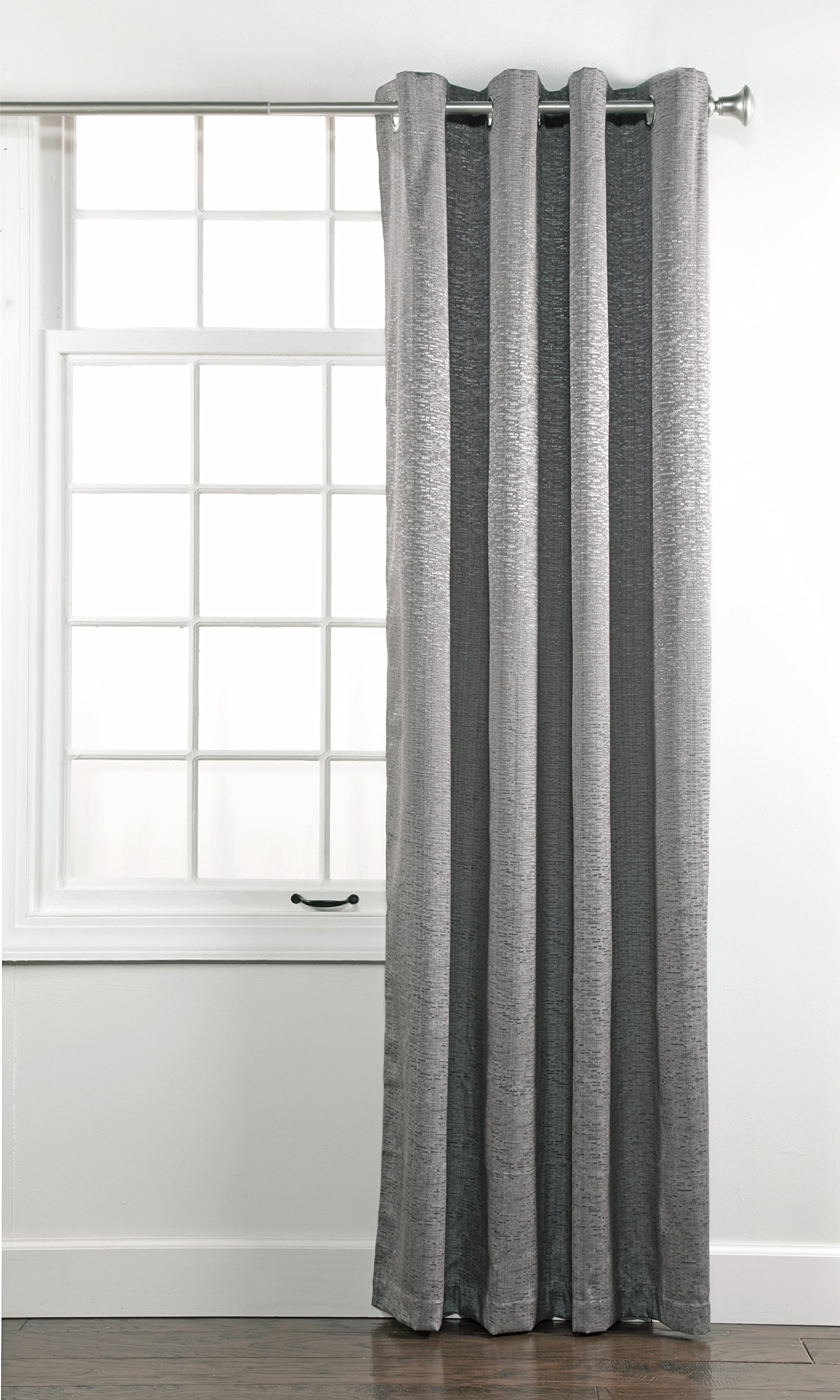 Renaissance Home Fashion Portland 55x95 Inch Grey Foam Back Grommet Curtain Panel - Blackout Window Treatment for Living Room & Bedroom