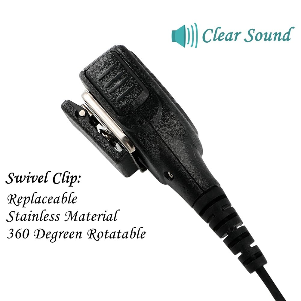 Motorola APX XIR XPR Series Walkie Talkie Speaker Microphone with 3.5mm Earpiece - Compatible with APX4000/6000/7000/8000 & XPR6350/6550 Radios (1 Pack) - Ideal for Police, Security, Construction & Outdoor Communication