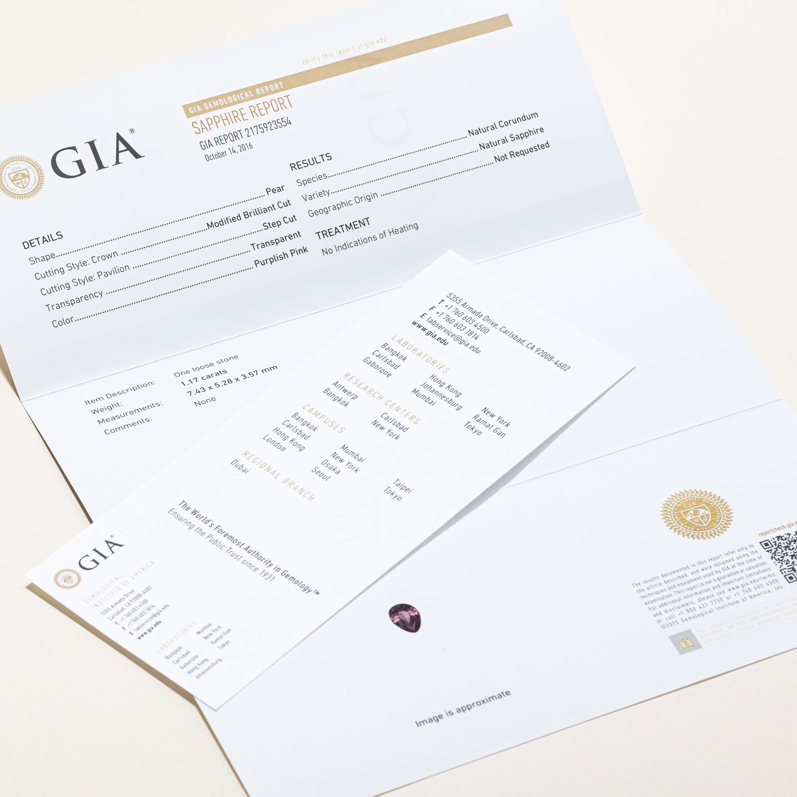GIA Certified Natural Unheated Purplish Pink Sapphire and Diamond Pendant Necklace - 1.17ct Sapphire with 0.06ctw Diamonds - 15 Inch Sterling Silver Chain - Elegant Jewelry Gift for Women, Anniversary, Birthday, Valentine's Day