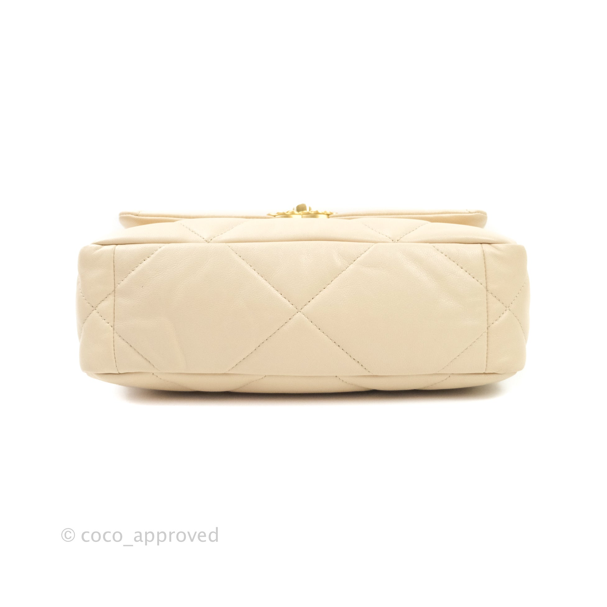 Chanel 19 Small Beige Goatskin Leather Bag with Mixed Gold & Silver Hardware - Luxury Crossbody Purse for Women, Perfect for Date Night & Special Occasions
