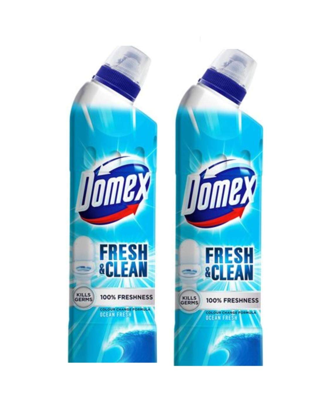Domex Ocean Fresh Toilet Cleaner - 500ml (2-Pack) | Powerful Bathroom Cleaner for Stains & Odor Removal | Ideal for Homes, Hotels & Restrooms