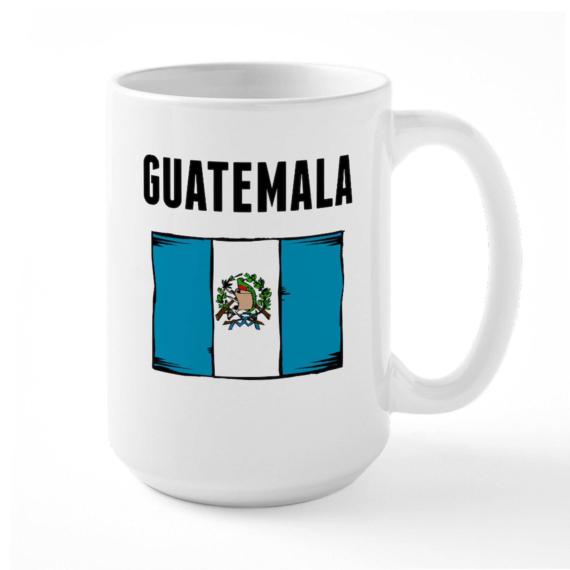 Guatemala Flag Ceramic Coffee Mug 15 oz (444 ml) - Durable & Dishwasher Safe - Perfect for Home, Office, or Gifts - Show Your National Pride