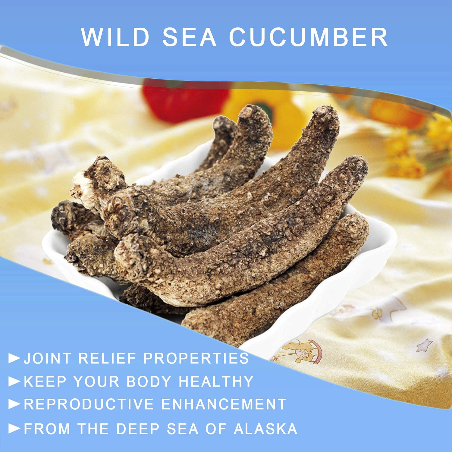 Premium Wild Alaska Red Sea Cucumber - Dried & Nutrient-Rich (8oz Bag) | Gourmet Seafood Delicacy for Soups, Stews & Chinese Banquet Dishes