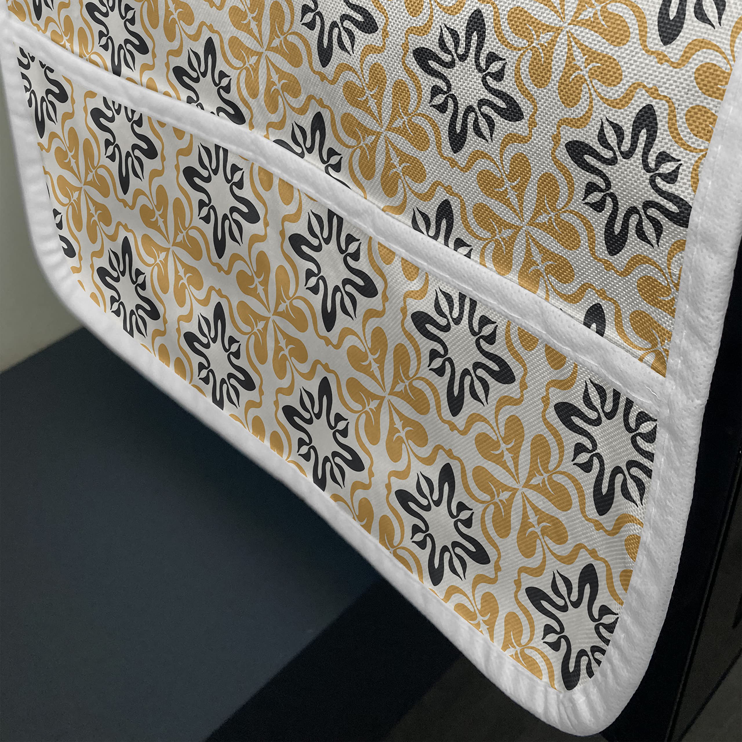 Ambesonne Mosaic Microwave Oven Cover - Waterproof Moroccan Portugal Tile Design with Geometric Floral Patterns, 36