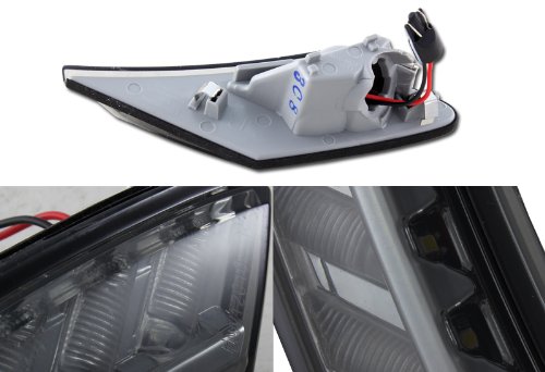 EPARTS Smoke Lens White LED Front Bumper Side Marker Parking Lights Pair Compatible with 2013-2019 Subaru BRZ - Upgrade Your Car's Style & Safety for Night Driving