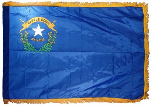 Valley Forge Nevada 3x5ft Nylon Flag with Indoor Pole Hem & Fringe - Durable Outdoor/Indoor American Flag for Home, Office & Patriotic Events