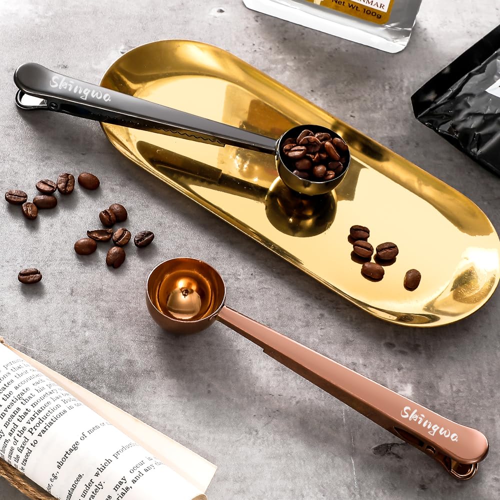 **20ml Multi-Function Coffee Scoop with Bag Clip & Sealed Clamps - Perfect for Measuring Coffee, Powder, Milk & Spices (Rainbow Color) | Ideal for Kitchen, Camping & Travel**