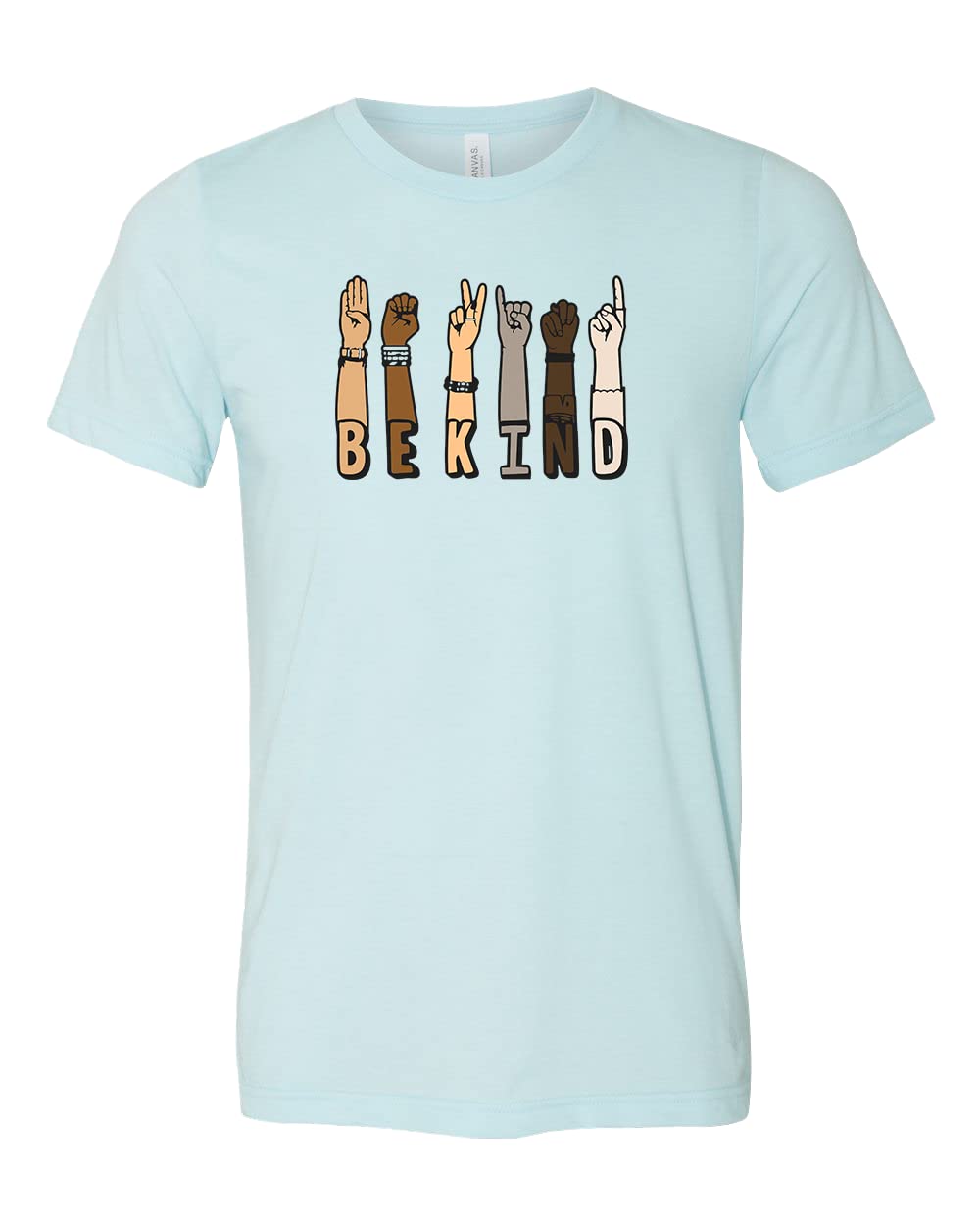 Kindness Sign Language T-Shirt - Be Kind Hands Design, Anti-Racism & Diversity Teacher Tee for School, Work & Awareness Events