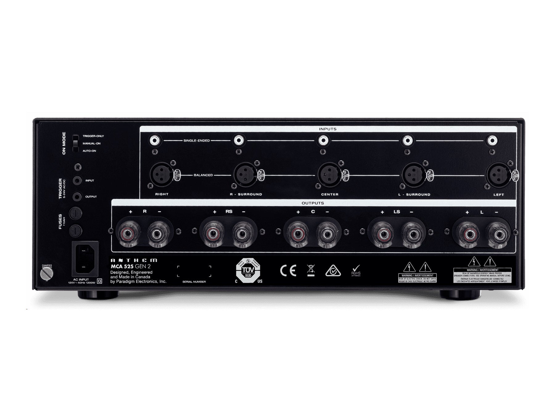 Anthem MCA 525 Gen 2 Multi-Channel Power Amplifier - High-Performance Home Theater & Audio System for Movies, Music & Gaming