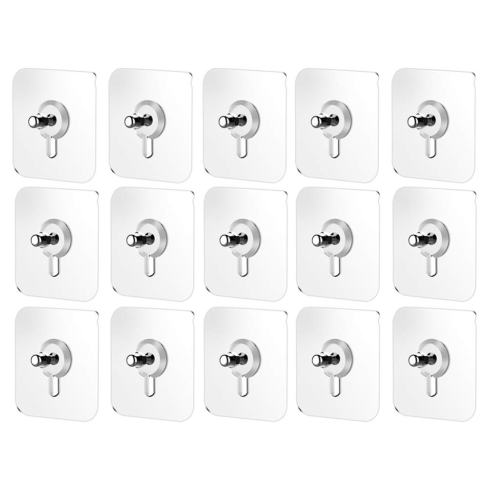 BESPORTBLE 15-Piece Clear Furniture Hanger Pads with Screws - Non-Slip, No-Trace Hooks for Kitchen Cabinets, Wardrobes & Shelves - Perfect for Protecting Walls & Organizing Spaces